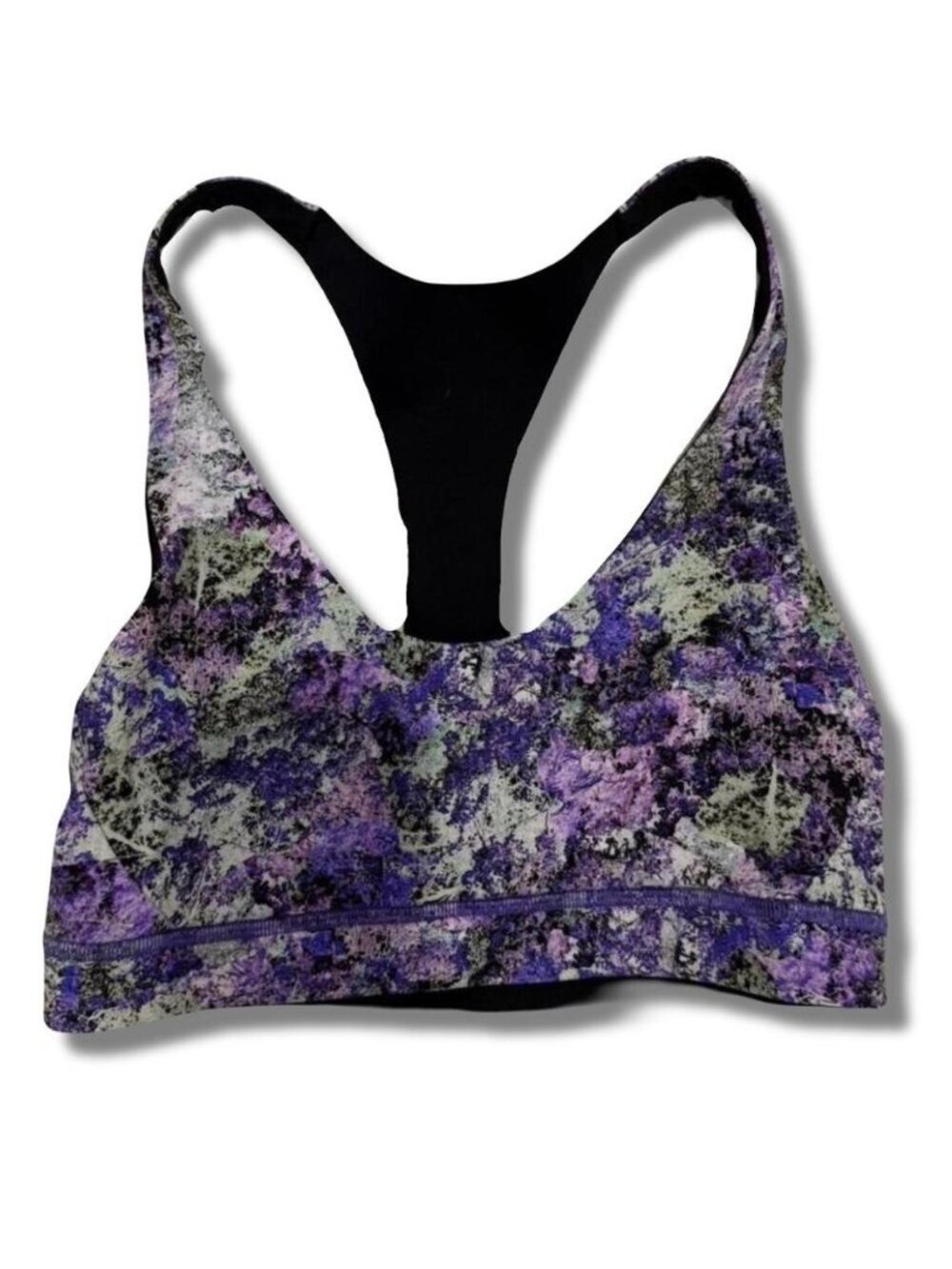 Purple and black sports bra from lululemon